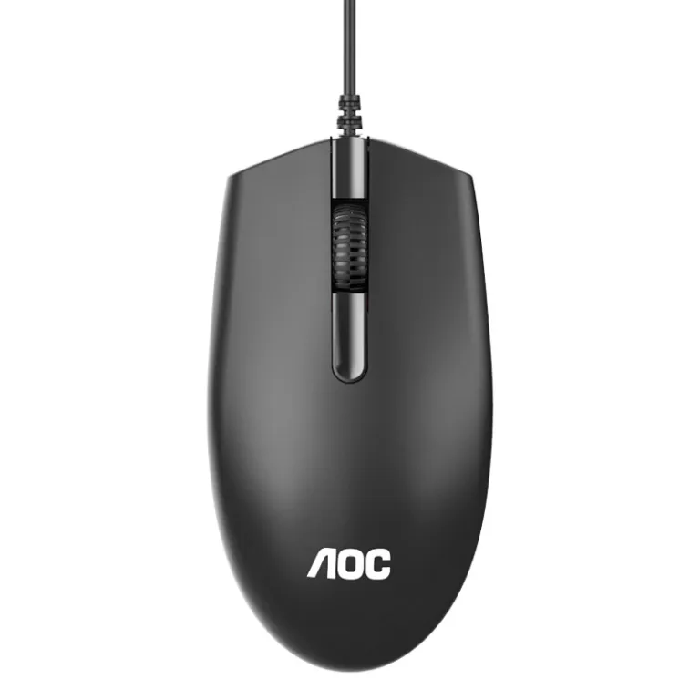 ماوس باسیم USB برند AOC MS100 مناسب کارهای اداری و بازی، سازگار با لپ‌تاپ و کامپیوتر رومیزی