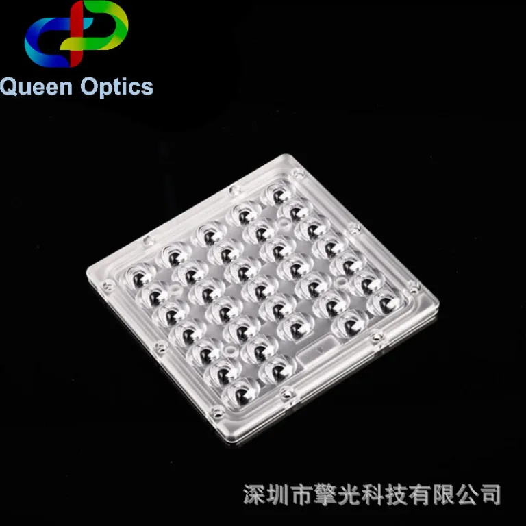 L130*W130mm لنز اپتیکی 4 عدد 3030 5050LED-36 لنز مربعی چراغ خیابانی