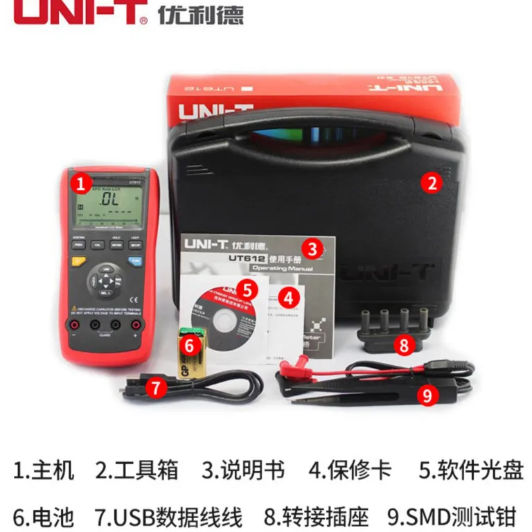یونی‌تی UT611/UT612 ظرفیت‌سنج مقاومت سلف مولتی‌متر LCR پل دیجیتال تستر