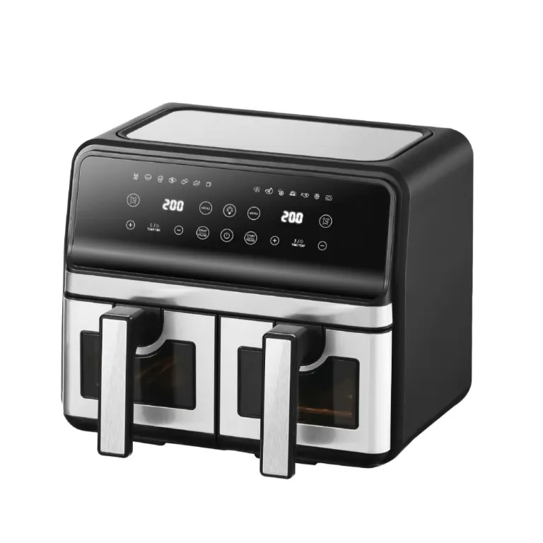 سرخ‌کن بدون روغن دو مخزنه خانگی Air Fryer با ظرفیت بزرگ، چندکاره و قابل مشاهده، هوشمند و مناسب صادرات