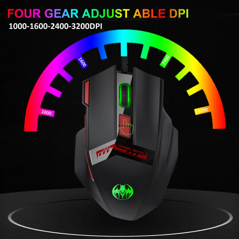 ماوس گیمینگ بی‌سیم بلوتوثی بی‌صدا با شارژ بی‌سیم 10 کلید و نور RGB 4800DPI