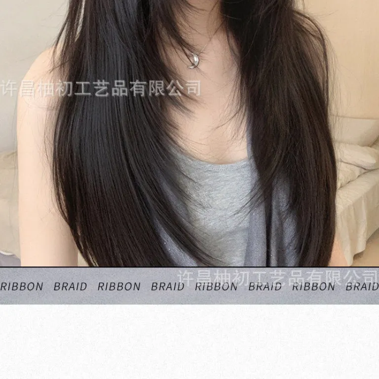 اکستنشن موی زنانه سه تکه صاف بلند با لبه دست‌دوز برای افزایش حجم نامرئی