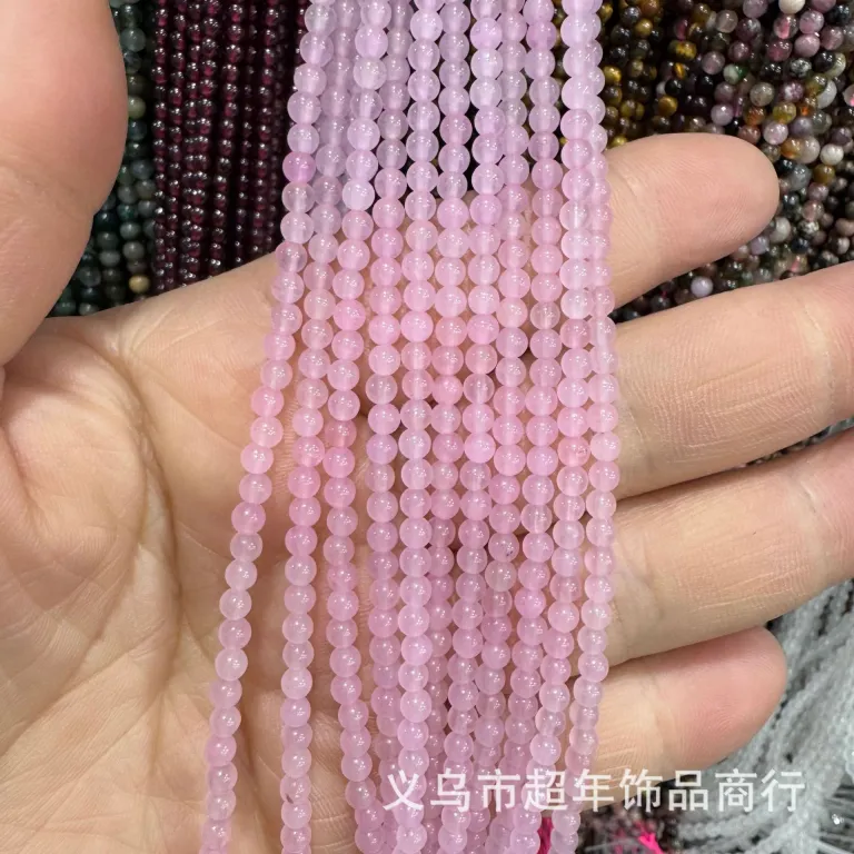 2mm3mm4mm مهره‌های گرد کوچک سنگ طبیعی، لوازم جانبی زیورآلات، آمیتیست، آونتورین سبز، تورمالین، مهره‌های DIY عمده