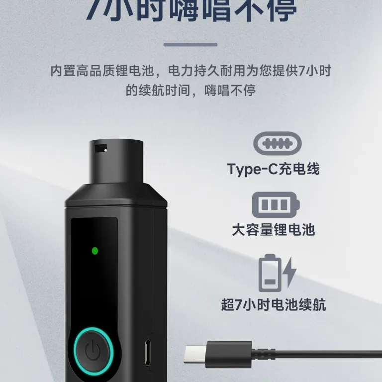 سیستم فرستنده و گیرنده صوتی بی‌سیم UHF، تبدیل میکروفون داینامیک XLR سیمی به بی‌سیم، سازگار با انواع میکروفون