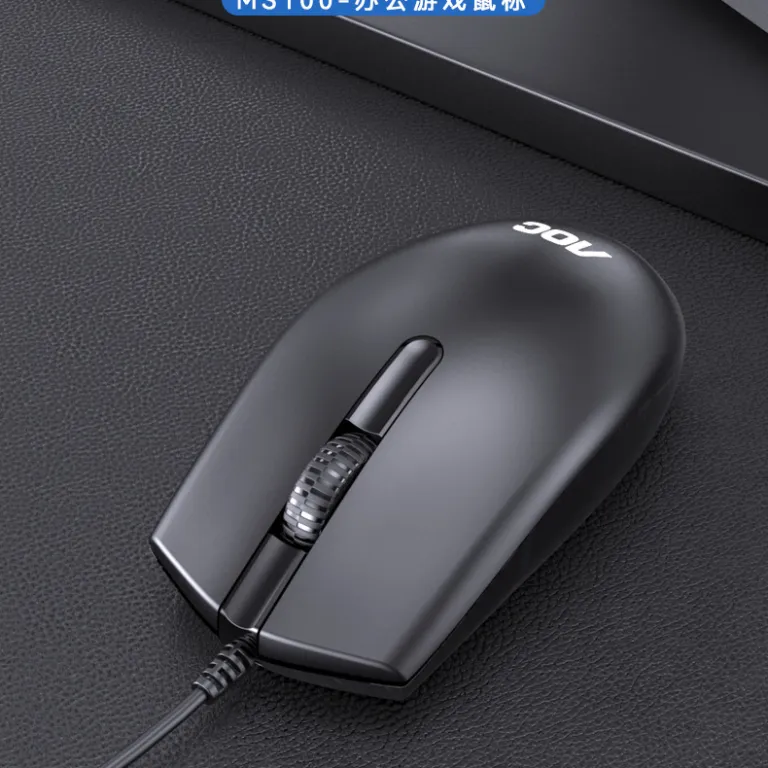 ماوس باسیم USB برند AOC MS100 مناسب کارهای اداری و بازی، سازگار با لپ‌تاپ و کامپیوتر رومیزی