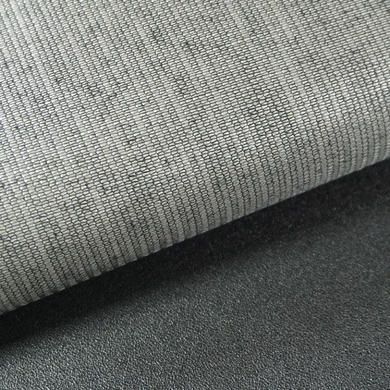 عمده چرم PVC 0.4-2.0mm طرح دانه‌بندی درشت مشکی زیره بافتنی پارچه مصنوعی زیره پارچه کیف و تودوزی