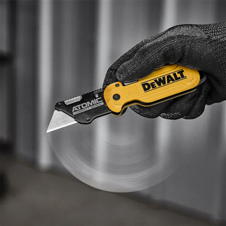 چاقوی تاشو DeWalt DWHT10990 مدل ATOMIC، کاتر چندمنظوره، تیغ برش، کاغذبر و بازکننده جعبه