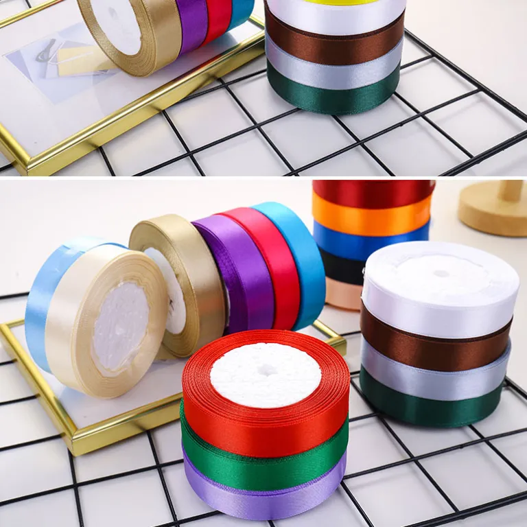 فروش مستقیم کارخانه روبان ساتن کیک 2cm سانتی‌متر، روبان بسته‌بندی هدیه، روبان تزئینی پلی‌استر برای مراسم عروسی، فروش عمده روبان رنگی