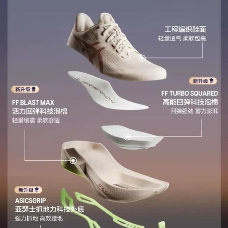 کفش دویدن مردانه ASICS مدل NOVABLAST 6 سبک، با بازگشت انرژی و تنفس‌پذیر