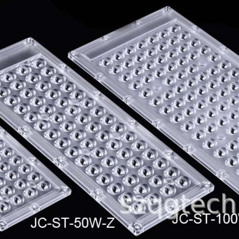 L130*W130mm لنز اپتیکی 4 عدد 3030 5050LED-36 لنز مربعی چراغ خیابانی