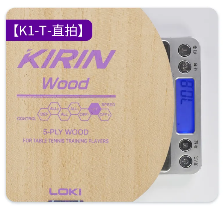 راکت تنیس روی میز LOKI مدل KIRIN کیرین پایه چوبی خالص چند لایه 5 مناسب تمرین مبتدی K1-T