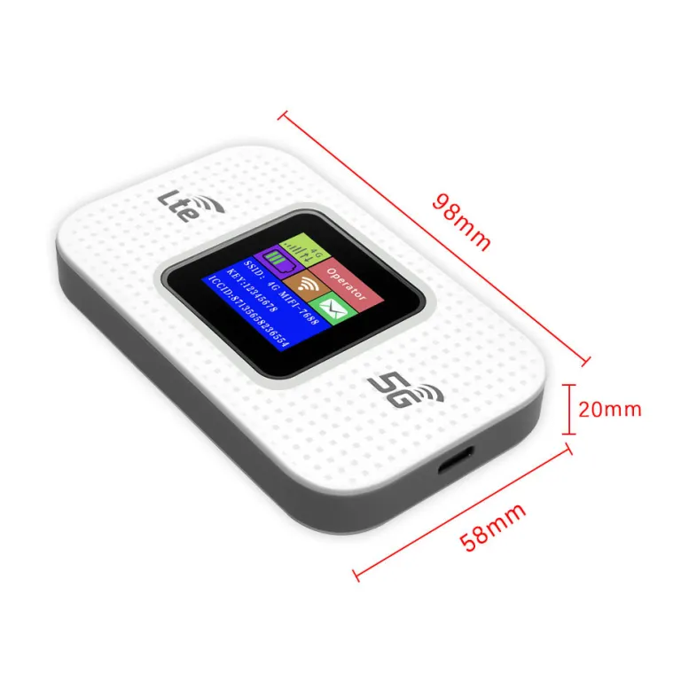 4G روتر Mifi وایفای بی‌سیم روتر وایفای همراه وایفای قابل حمل Type-C پورت روتر موبایل