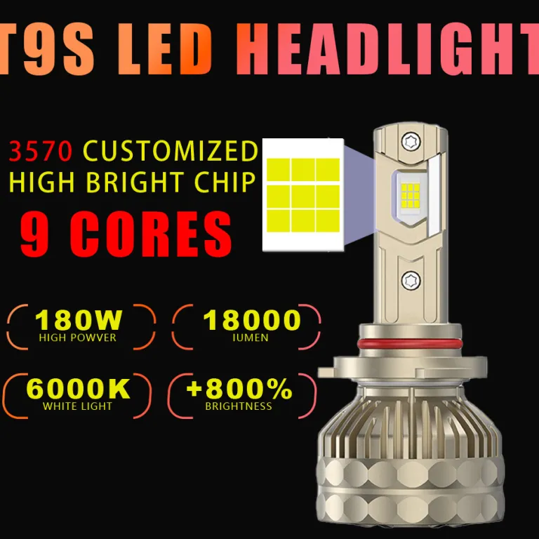 T9S محصول جدید برون‌مرزی چراغ جلو خودرو H1 H4 H7 H11 چراغ خودرو با تمرکز نور قوی نصب بدون آسیب دیکود چراغ جلو