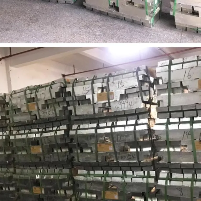 شمش قلع یون‌شی موجود در انبار Sn99.90 با درصد بالا برای آبکاری 99.9 عمده‌فروشی 99.99