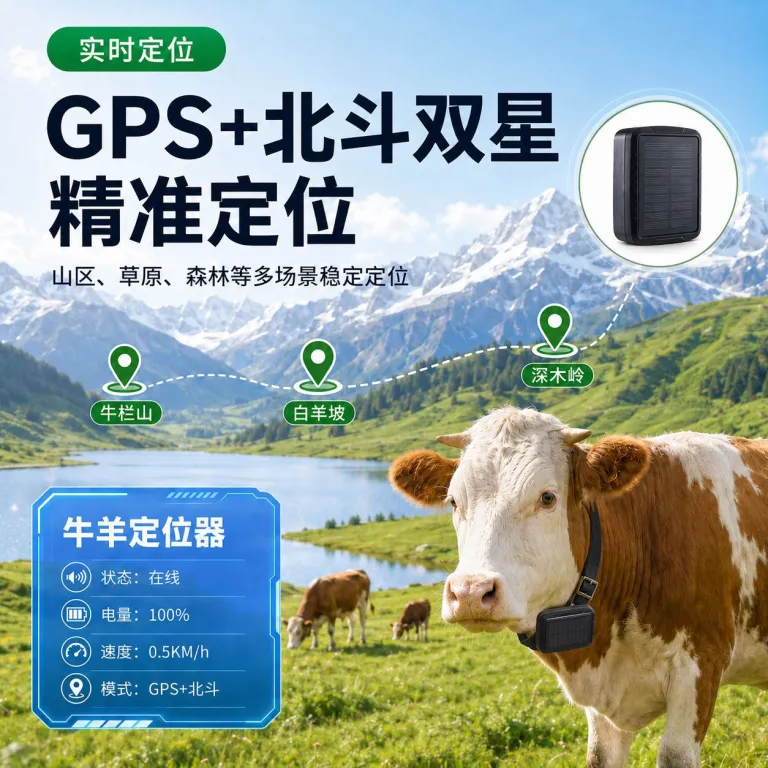5G ردیاب خورشیدی گاو و گوسفند، ردیاب GPS گاو و گوسفند، ضدآب و ضدسرقت، ماهواره بیدو