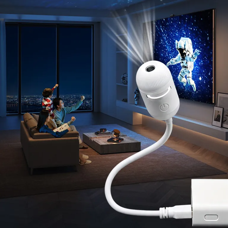 چراغ خواب پروژکتور ستاره‌ای USB با نور گرم، دو حالته، همراه با انواع دیسک ستاره، محصول پرفروش کراس‌بردر، سیاره