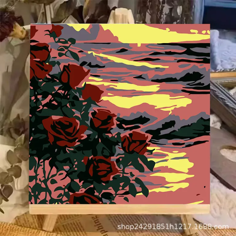نقاشی رنگ‌روغن دیجیتال گل DIY رنگ‌آمیزی نقاشی دستی کودکانه نقاشی دستی پر کردن منظره لاله نقاشی رنگ‌روغن دیجیتال عمده
