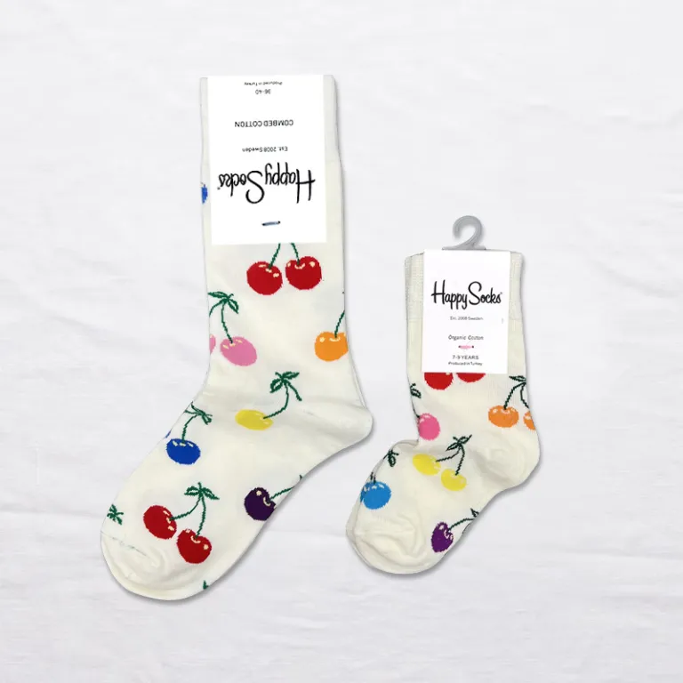 جوراب بچگانه HappySocks طرح کارتونی ساق متوسط مدل هایپی مناسب دختر و پسر برای استفاده بیرون از منزل طرح بامزه عمده و خانوادگی