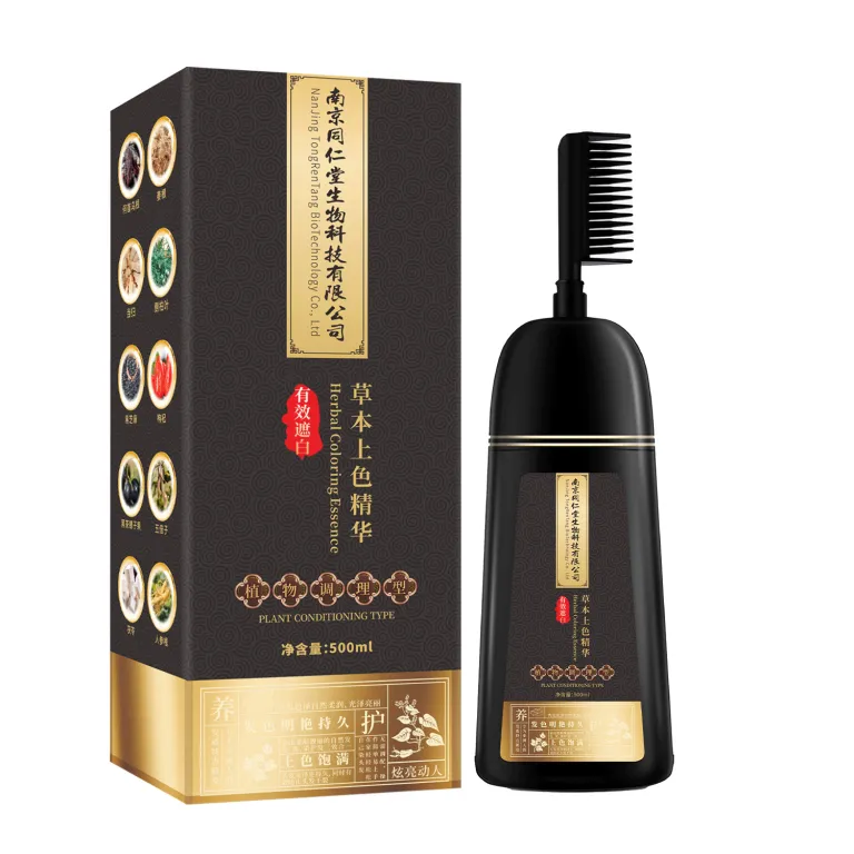 رنگ موی گیاهی نانجینگ تونگرنتانگ برای پوشاندن موی سفید، رنگ مشکی، قابل استفاده در منزل بدون تماس با پوست سر