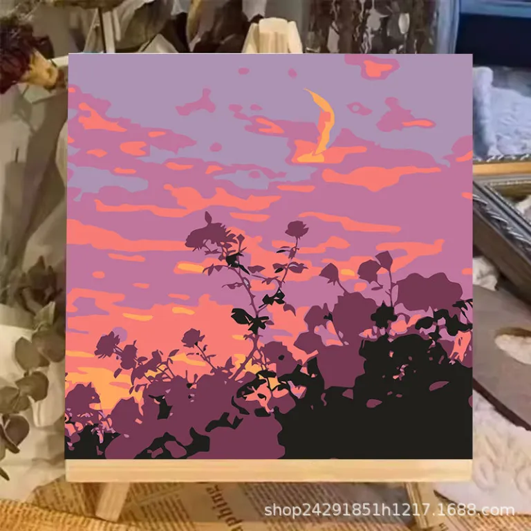 نقاشی رنگ‌روغن دیجیتال گل DIY رنگ‌آمیزی نقاشی دستی کودکانه نقاشی دستی پر کردن منظره لاله نقاشی رنگ‌روغن دیجیتال عمده