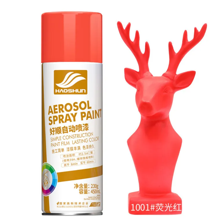 اسپری رنگ 450ml هاوشون ضدزنگ فلز در رنگ‌های مشکی سفید قرمز برای مصارف خانگی و تغییر رنگ خودرو