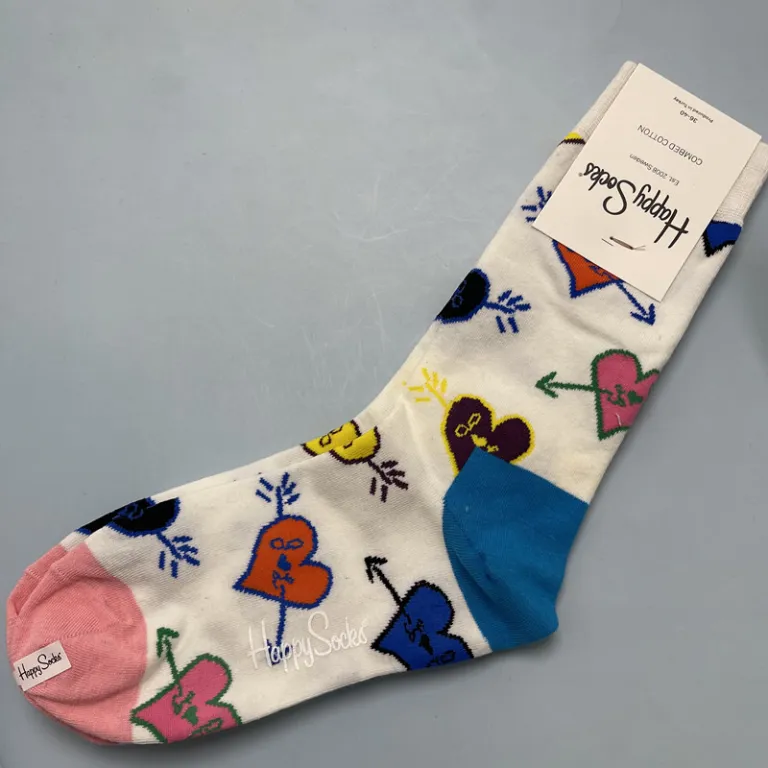 جوراب زنانه رنگارنگ HappySocks طرح کارتونی بامزه مدل اینستاگرامی نیمه‌ساقه بیرونی خیابانی