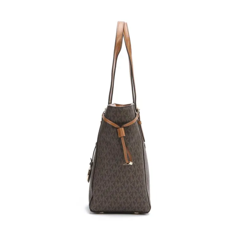 کیف دوشی زنانه MICHAEL KORS مدل Voyager طرح مونوگرام دورنگ