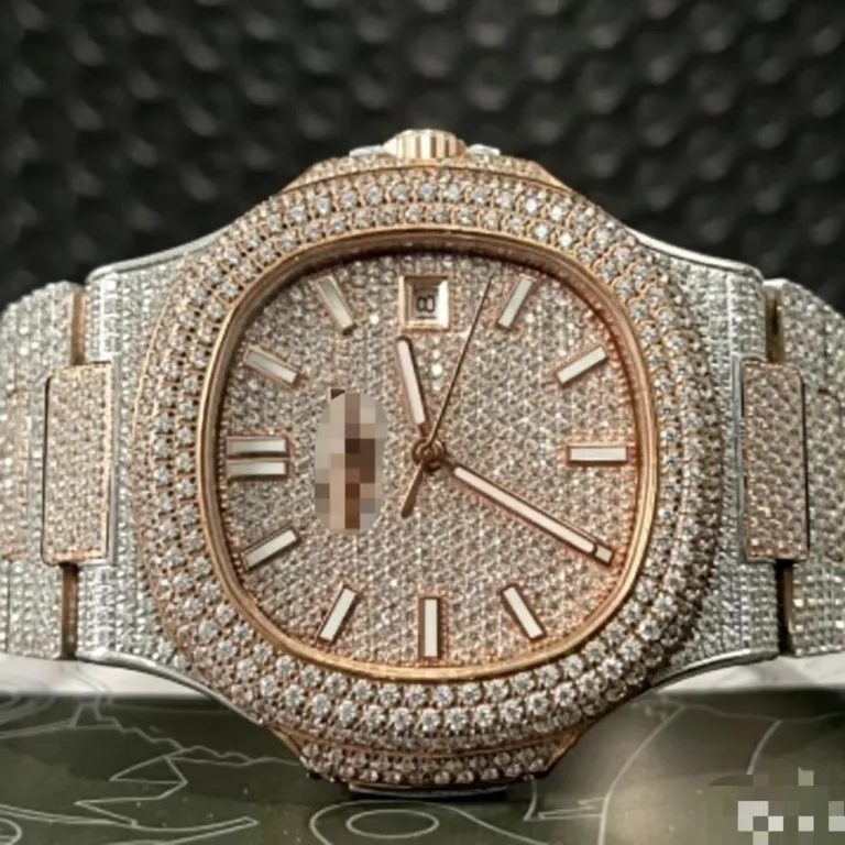 2025 ساعت مردانه باکیفیت تمام الماس AP، پرفروش در Dunhuang و AliExpress، شیک و مد روز، موتور کوارتز، عرضه مستقیم از کارخانه