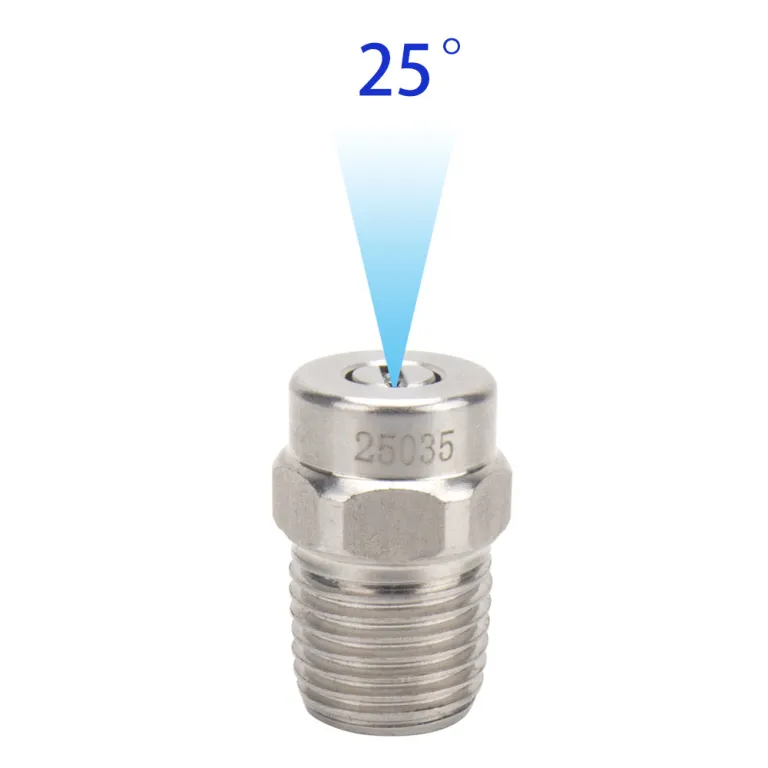 نازل استیل ضدزنگ رزوه‌ای 1/4" با پاشش بادبزنی برای واترجت صنعتی
