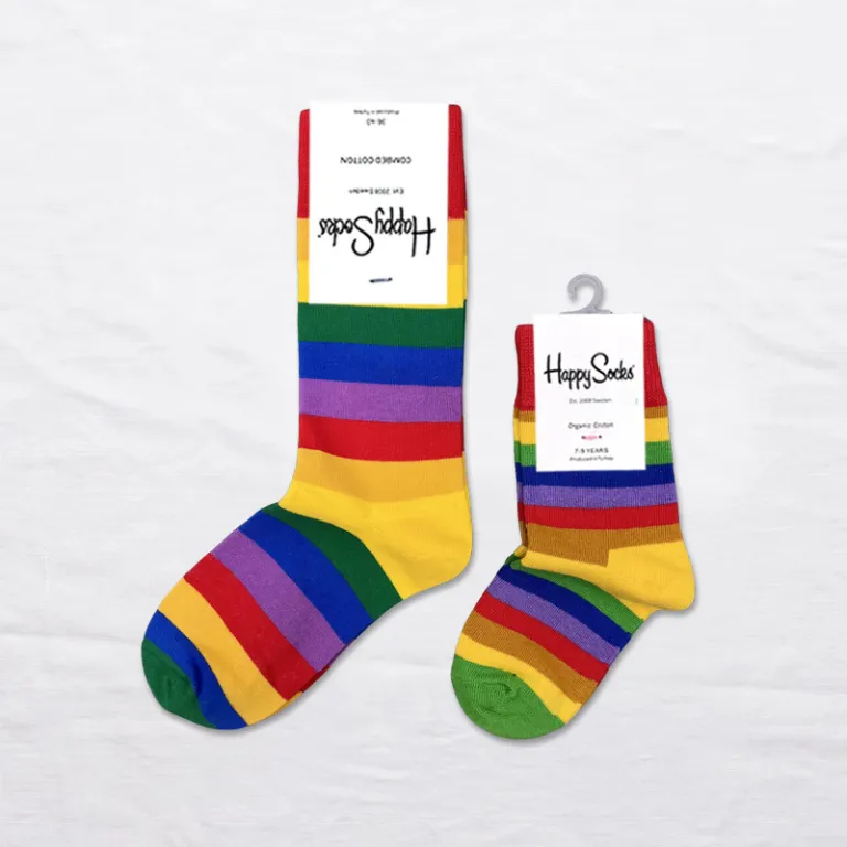 جوراب بچگانه HappySocks طرح کارتونی ساق متوسط مدل هایپی مناسب دختر و پسر برای استفاده بیرون از منزل طرح بامزه عمده و خانوادگی