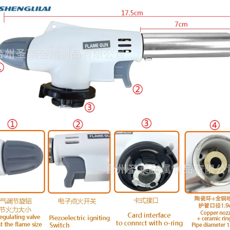 2025 شعله‌افکن جدید کارخانه‌ای برای سوزاندن موی خوک، باربیکیو، پخت و پز و روشن کردن اجاق با کپسول گاز
