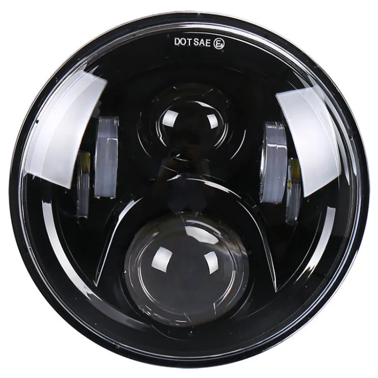 7 اینچ چراغ بزرگ هارلی رانگلر 6 مهره 60W اصلاح‌شده موتورسیکلت آفرود چراغ جلو LED با چشم فرشته سفید زرد