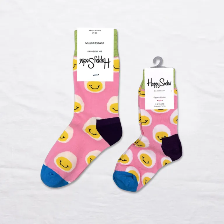 جوراب بچگانه HappySocks طرح کارتونی ساق متوسط مدل هایپی مناسب دختر و پسر برای استفاده بیرون از منزل طرح بامزه عمده و خانوادگی