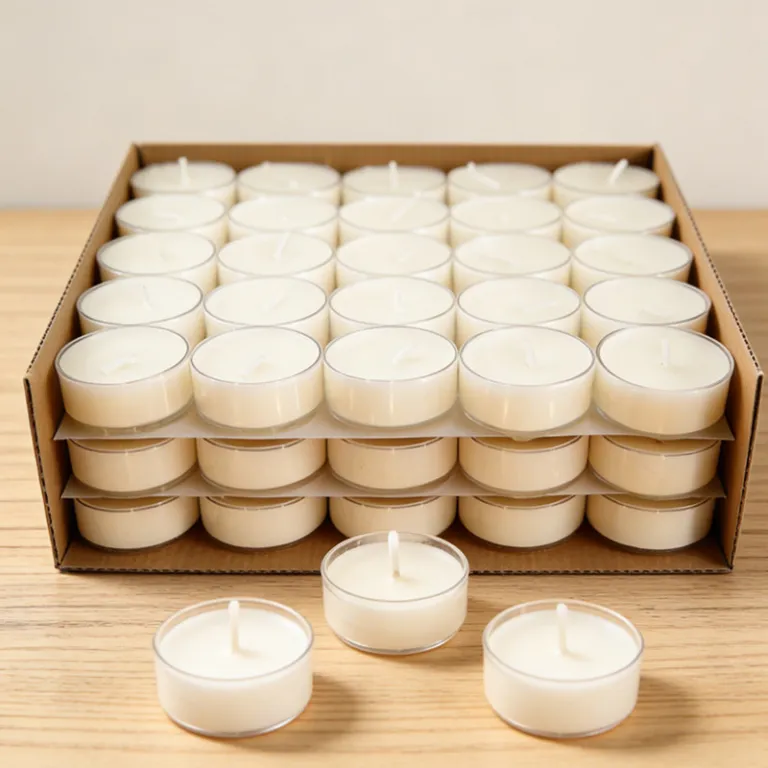 شمع چای بدون دود 4-8 ساعت، شمع کوچک گرد مخصوص گرم‌کردن و عطر‌افشانی، مناسب هتل و کی‌تی‌وی و تولد
