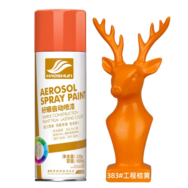 اسپری رنگ 450ml هاوشون ضدزنگ فلز در رنگ‌های مشکی سفید قرمز برای مصارف خانگی و تغییر رنگ خودرو