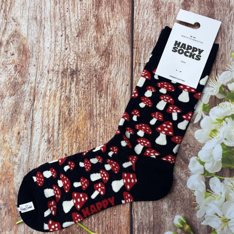 جوراب زنانه رنگارنگ HappySocks طرح کارتونی بامزه مدل اینستاگرامی نیمه‌ساقه بیرونی خیابانی