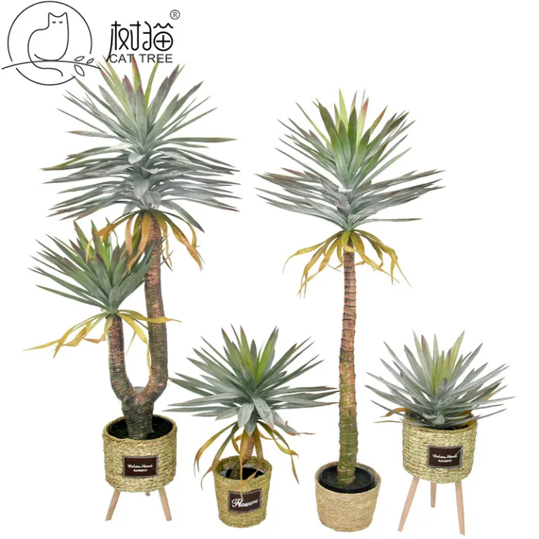 درخت مصنوعی لوکس یوکا برگ نیزه‌ای 150cm گیاه مصنوعی یوکا هلندی آهنی تزئینات فروشگاهی دراسنا گلدانی