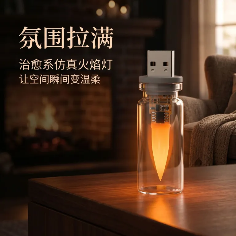 چراغ خواب شیشه‌ای با شعله LED شبیه‌سازی شده، طرح رترو، نور گرم، قابل سفارشی‌سازی
