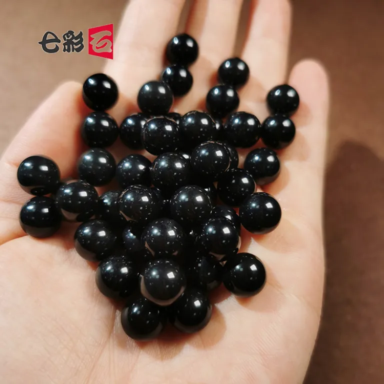 عقیق سیاه بدون سوراخ و نیمه‌سوراخ، مهره تکی عقیق برای گوشواره، نگین یشم با سوراخ سراسری، مهره گرد، قطعات DIY، مهره شل