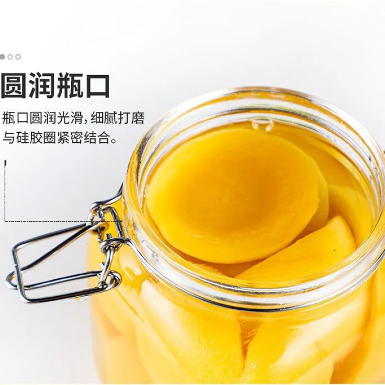ظرف شیشه‌ای درب‌دار کلیپسی خانگی برای نگهداری چای، غلات، ترشی و کنسرو، مناسب فروش عمده و صادرات
