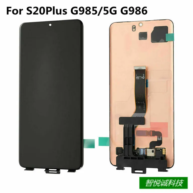 مناسب سامسونگ S20Plus مجموعه صفحه‌نمایش با قاب S20+ خمیده 5G کریستال مایع G985 صفحه‌نمایش اصلی AMOLED