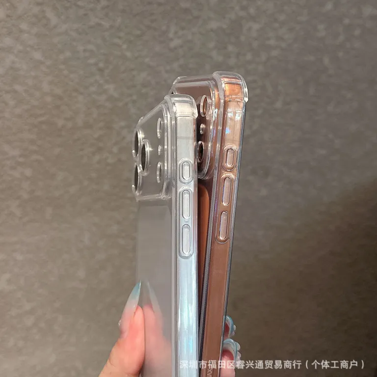 قاب شفاف ضد ضربه با چهار گوشه بالشتک دار مناسب اپل 16E آیفون 17 14promax 12 15 کاور محافظ