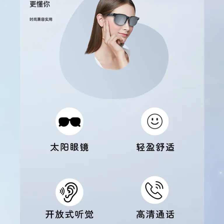 XG89 90 92 88proعینک هوشمند مترجم AI، هدفون بی‌سیم بلوتوثی برای تماس، ورزش، موسیقی، عینک آفتابی