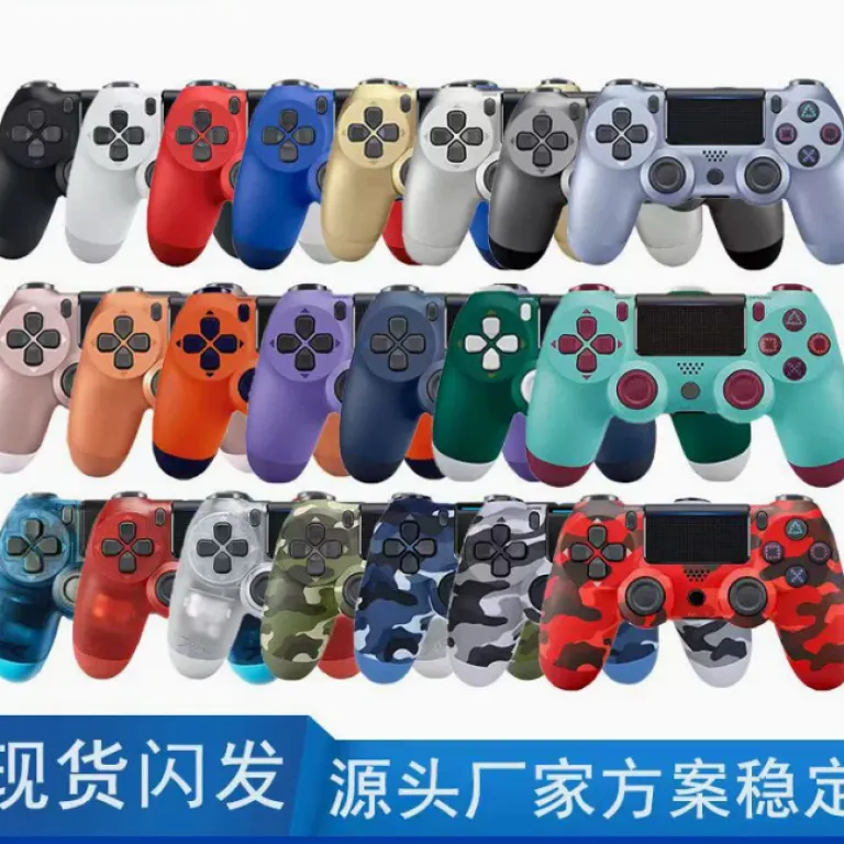 دسته بازی بی‌سیم بلوتوثی ps4 با دو موتور لرزشی، ژیروسکوپ شش‌محوره و لرزش کامل ps4