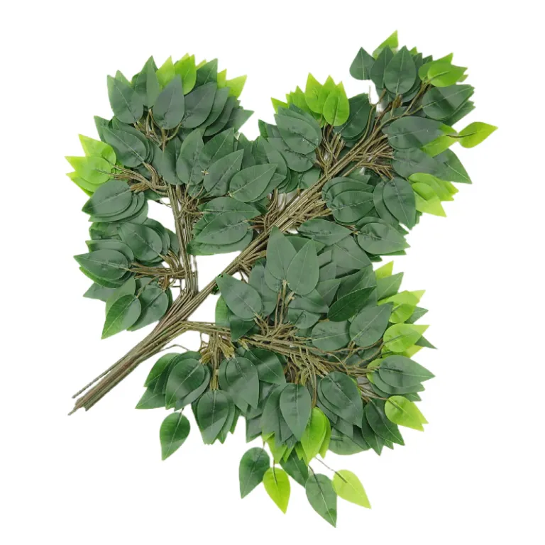 شاخه مصنوعی برگ انجیر، برگ انبه، برگ جینکو، برگ افرای قرمز و برگ سبز برای چیدمان گل