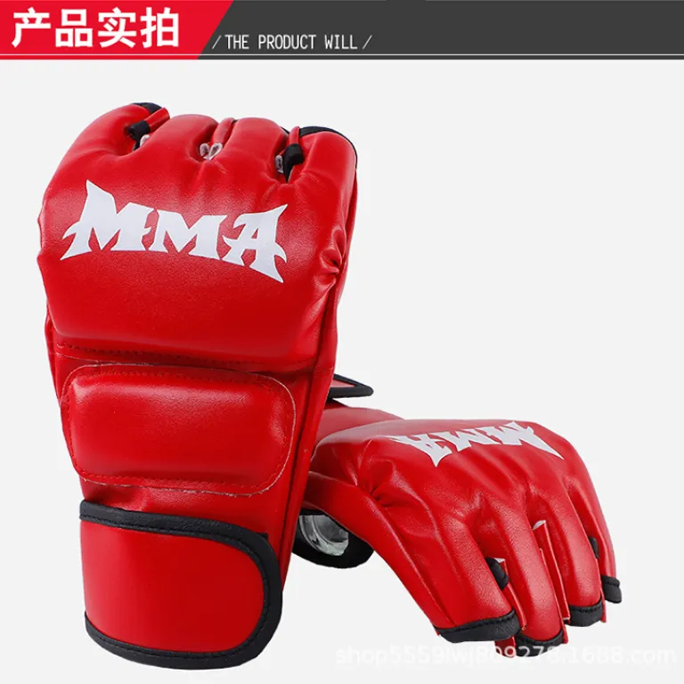 دستکش بوکس MMA مردانه نیم‌انگشت بزرگسال حرفه‌ای ساندا مبارزه تمرین کیسه بوکس دستکش UFC زنانه بدنسازی
