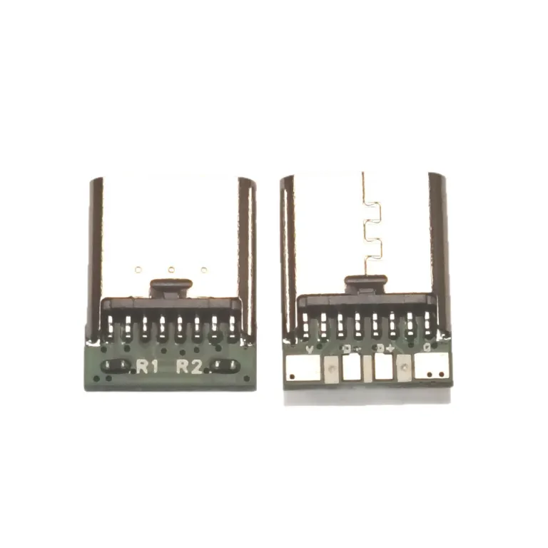 TYPE C 6/16pin مادربورد دوگانه 5.1kΩ مقاومت پایین‌کش 2/4/6 پد لحیم‌کاری 10.0mm