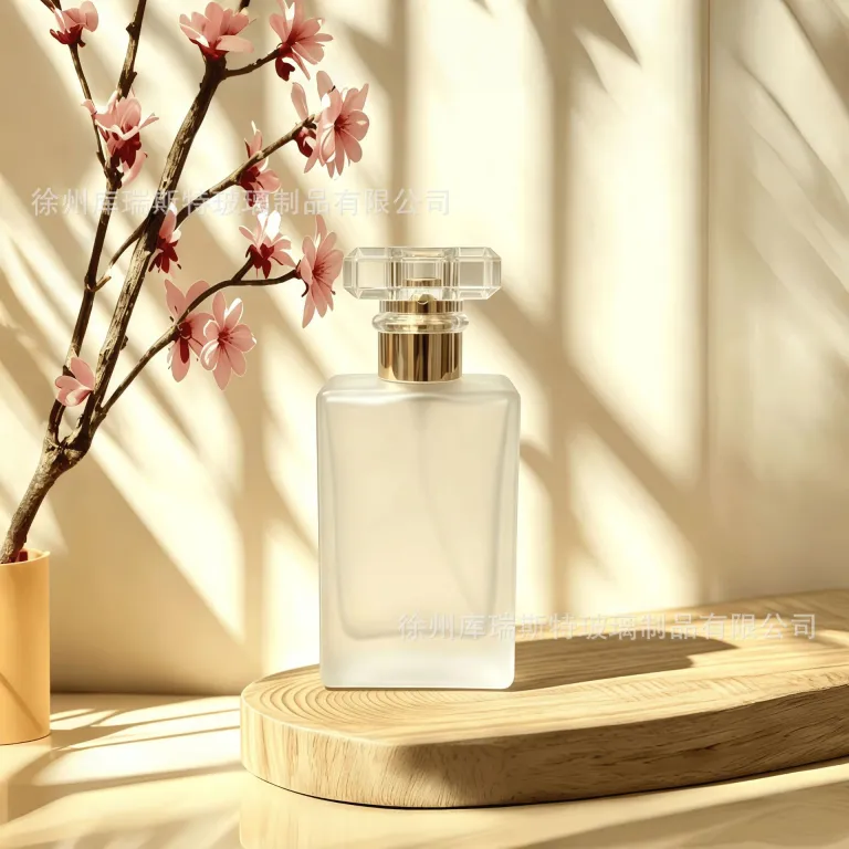 بطری خالی مربعی مات سفید برای تقسیم عطر، سرم و نمونه لوازم آرایشی لوکس