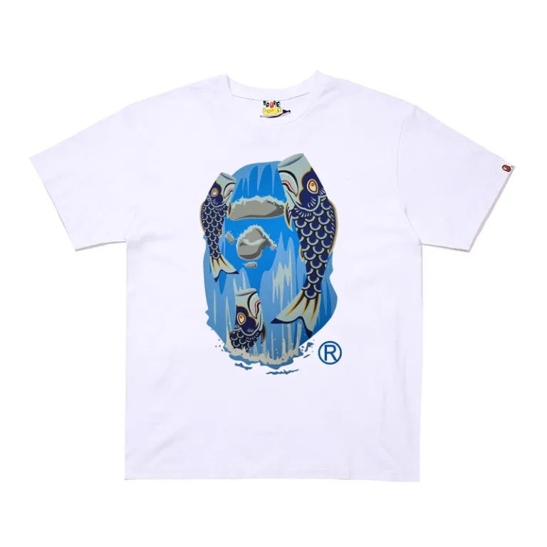تی‌شرت BAPE تابستانی طرح سر میمون استتاری مردانه و زنانه استایل ژاپنی موجودی عمده