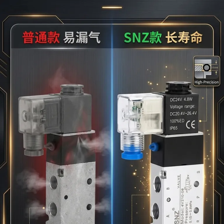 شیر برقی پنوماتیک 4V210-08 شیر معکوس‌کننده سیلندر دو وضعیتی پنج راهه 220V شیر کنترل الکترومغناطیسی 4V310-10